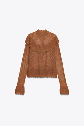 POINTELLE KNIT ROMANTIC CARDIGAN - Image 6