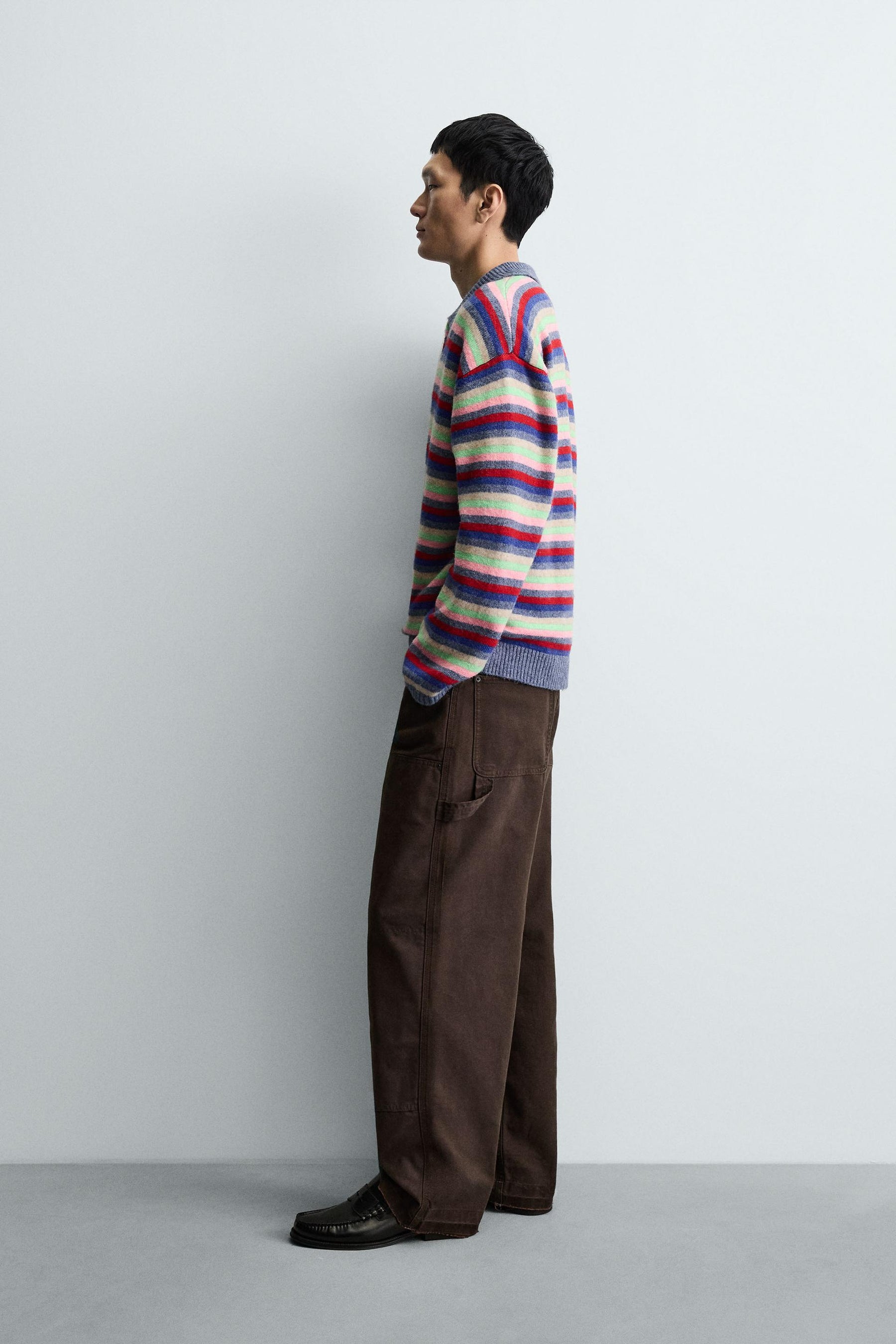 STRIPED JACQUARD KNIT POLO SHIRT - Image 4