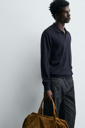 WOOL/SILK KNIT POLO SHIRT - Image 6
