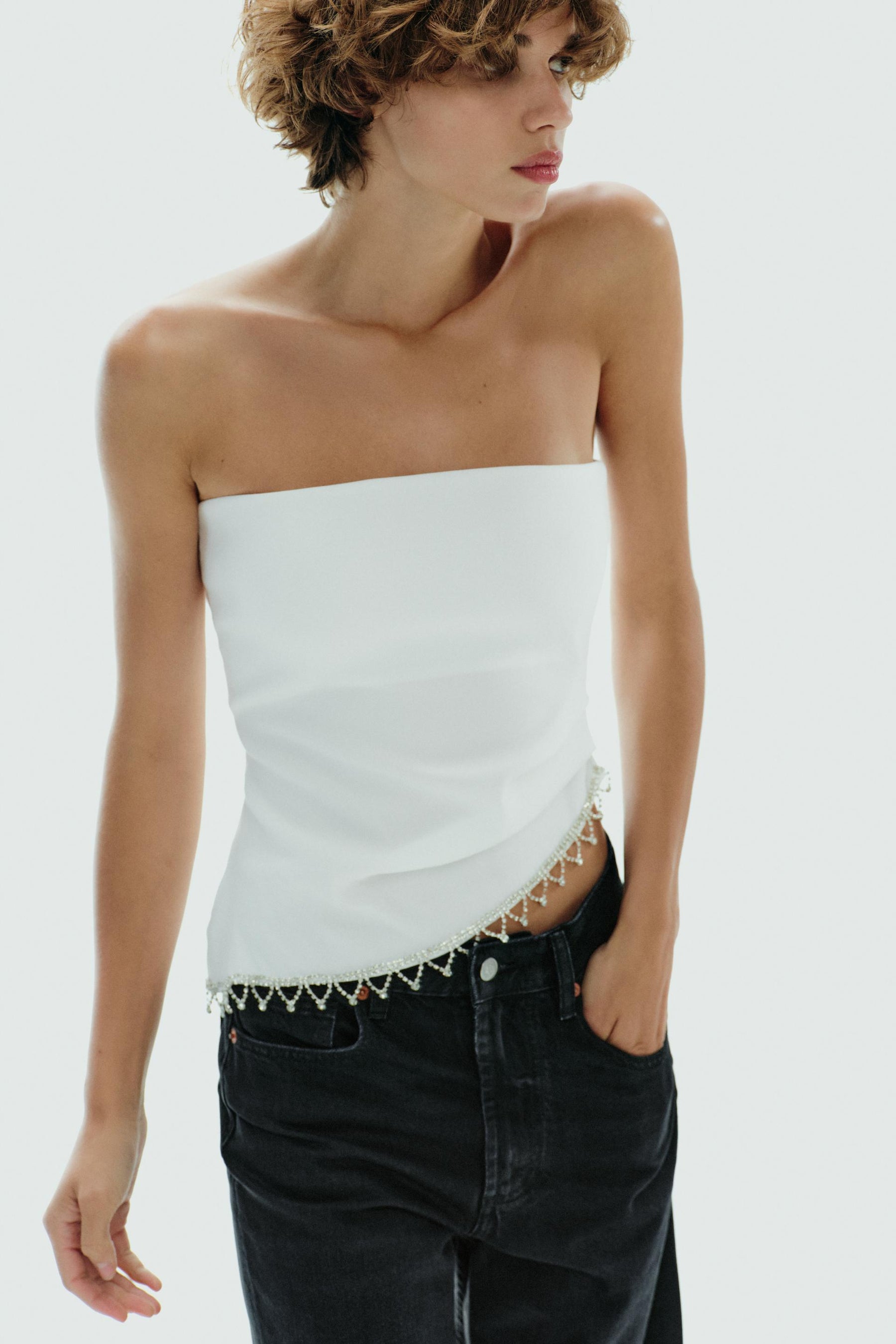 Strapless Jewel Top