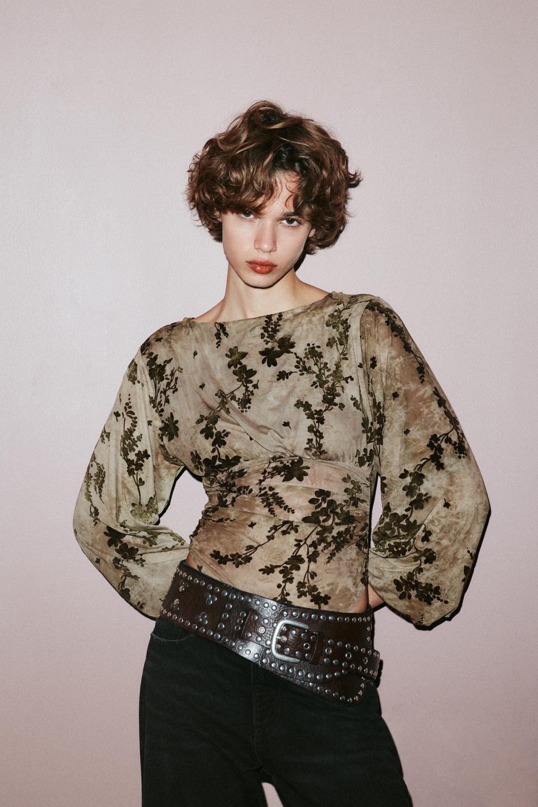 Flocked Tulle Bodysuit