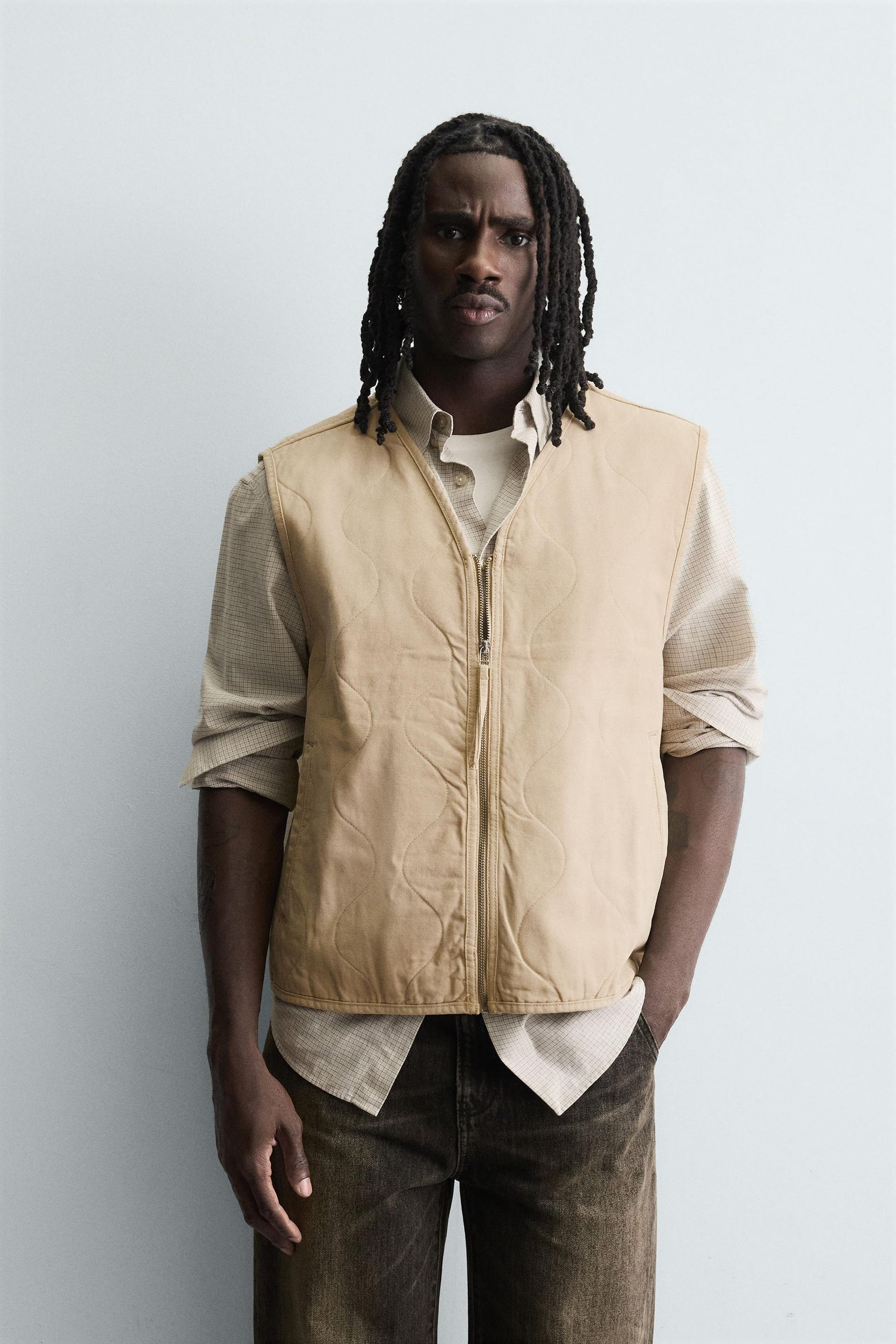 WASHED TOPSTITCHED WAISTCOAT - Image 2