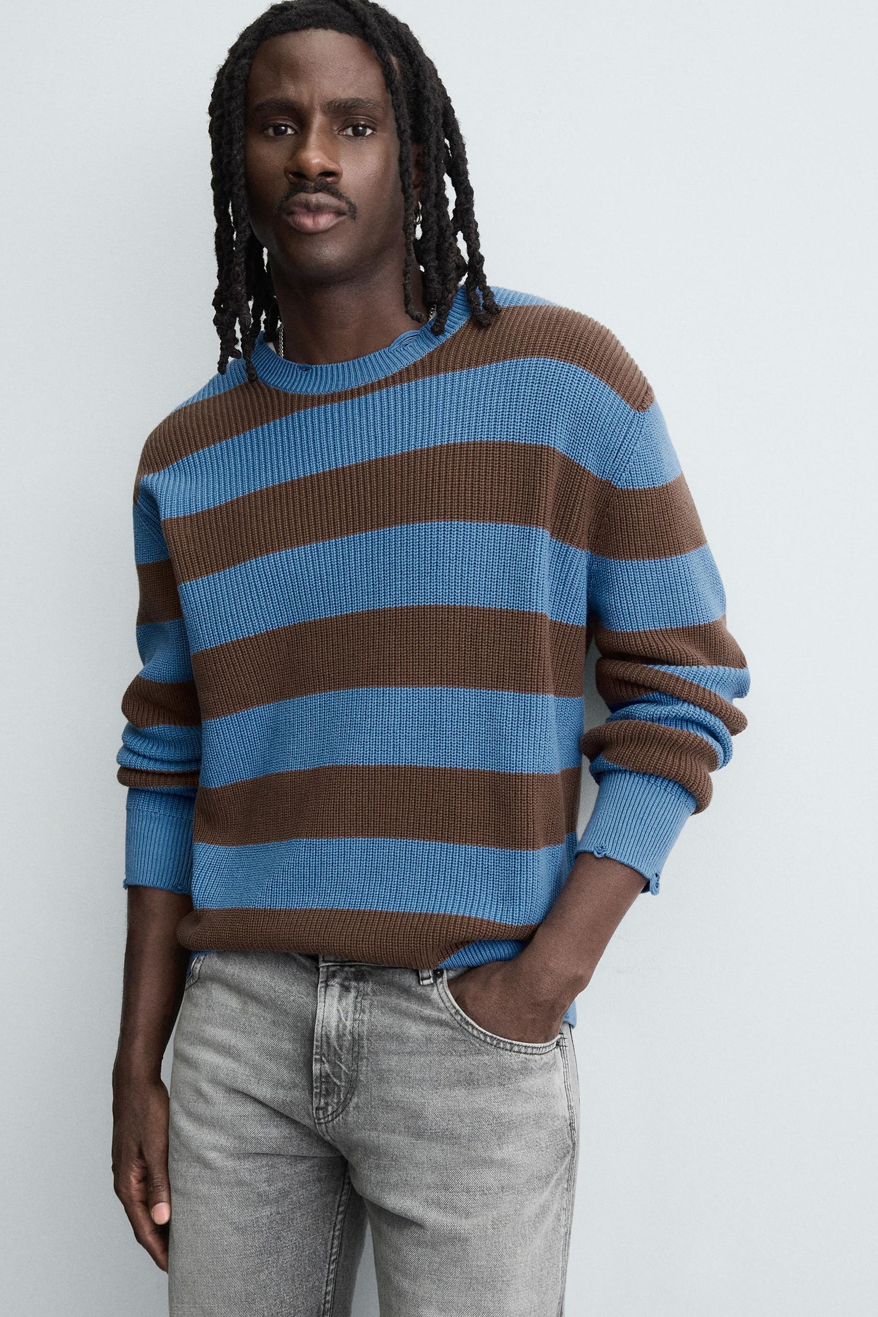 STRIPED PURL KNIT SWEATER - Image 7