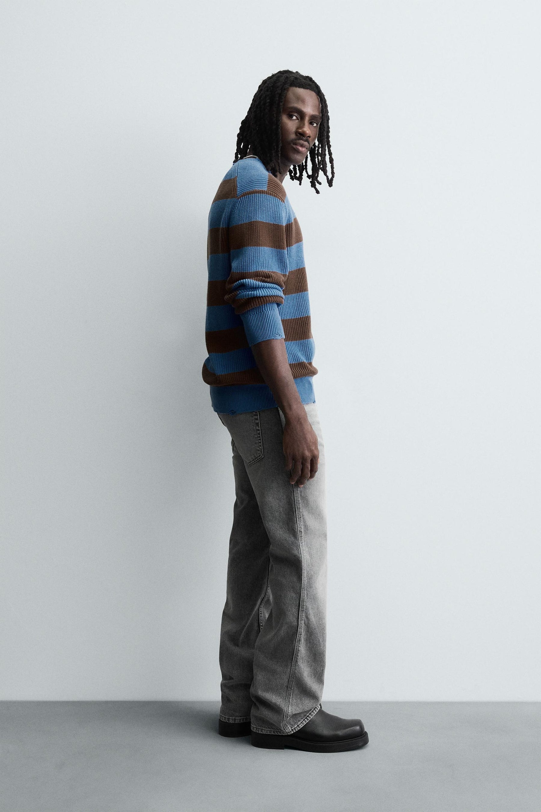 STRIPED PURL KNIT SWEATER - Image 4