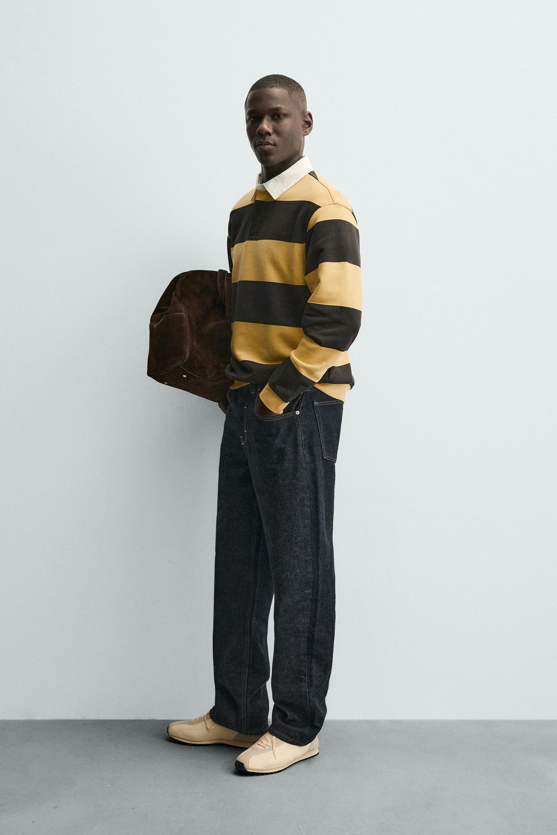 CONTRAST COLLAR POLO SWEATSHIRT - Image 4