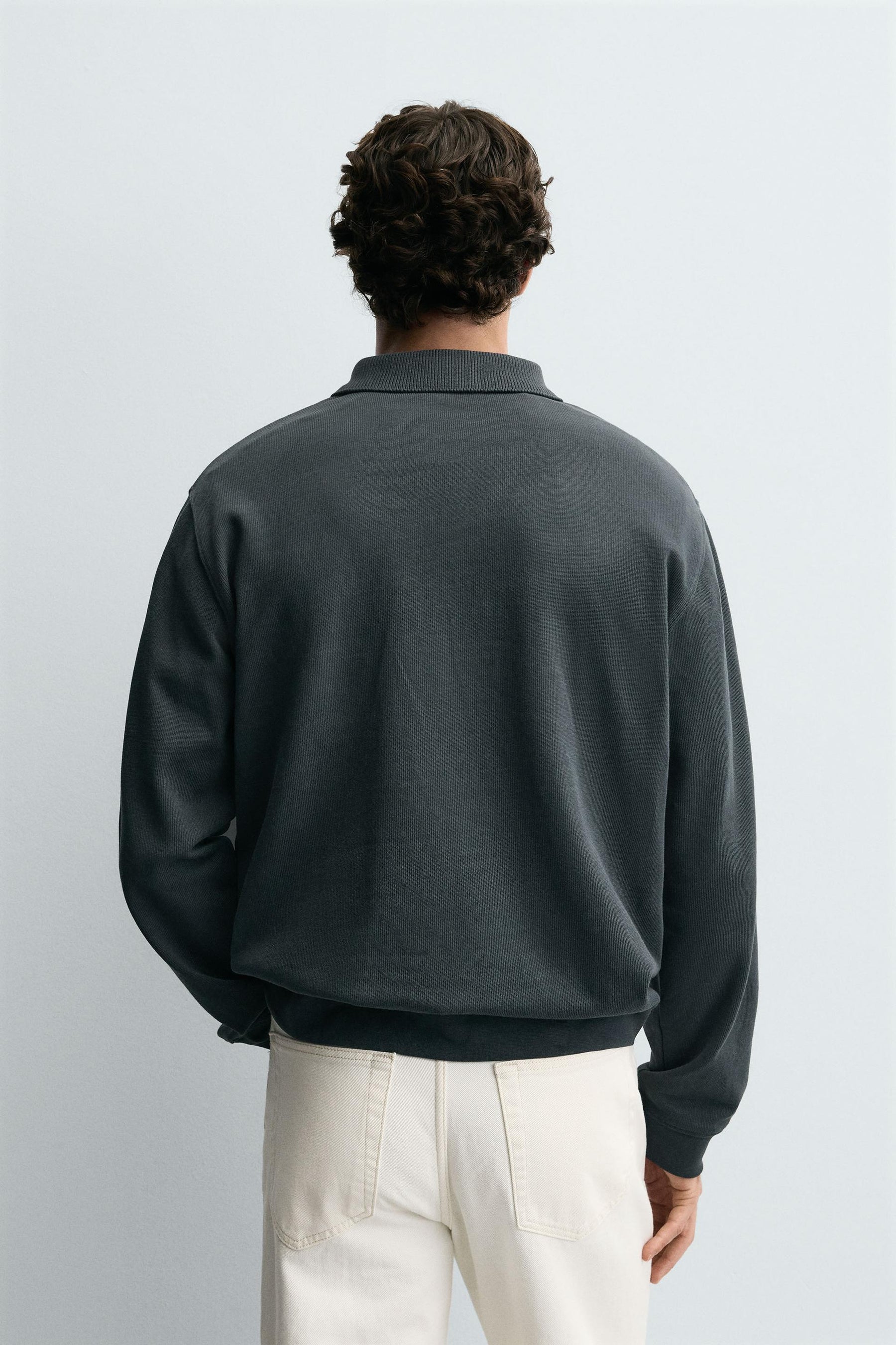 BASIC TEXTURED POLO SHIRT - Image 3