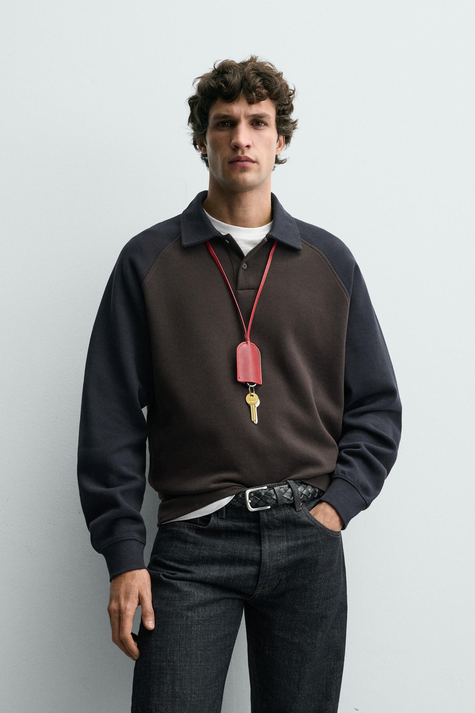 COLOUR BLOCK RAGLAN SLEEVE POLO SHIRT - Image 2