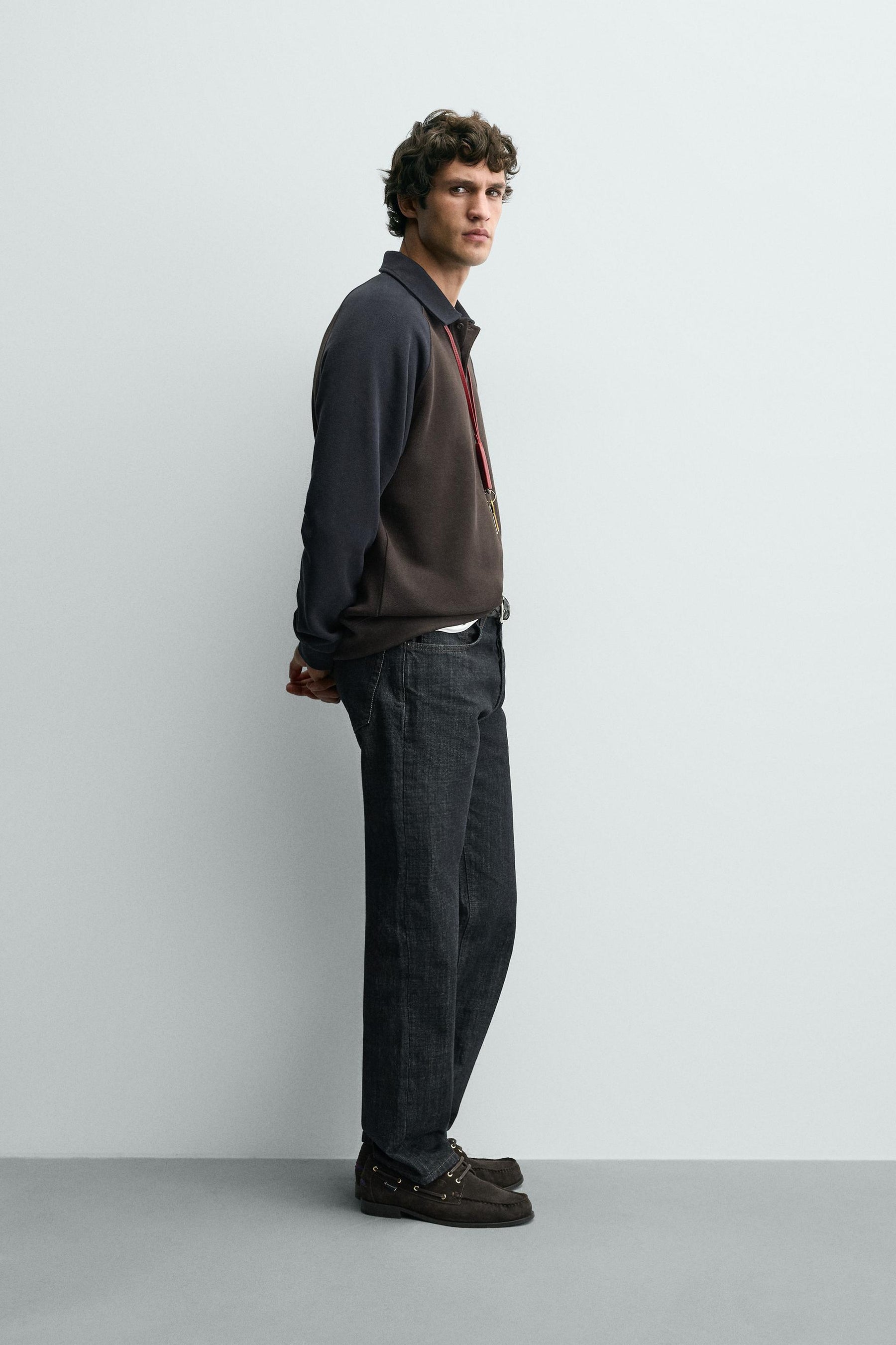 COLOUR BLOCK RAGLAN SLEEVE POLO SHIRT - Image 4