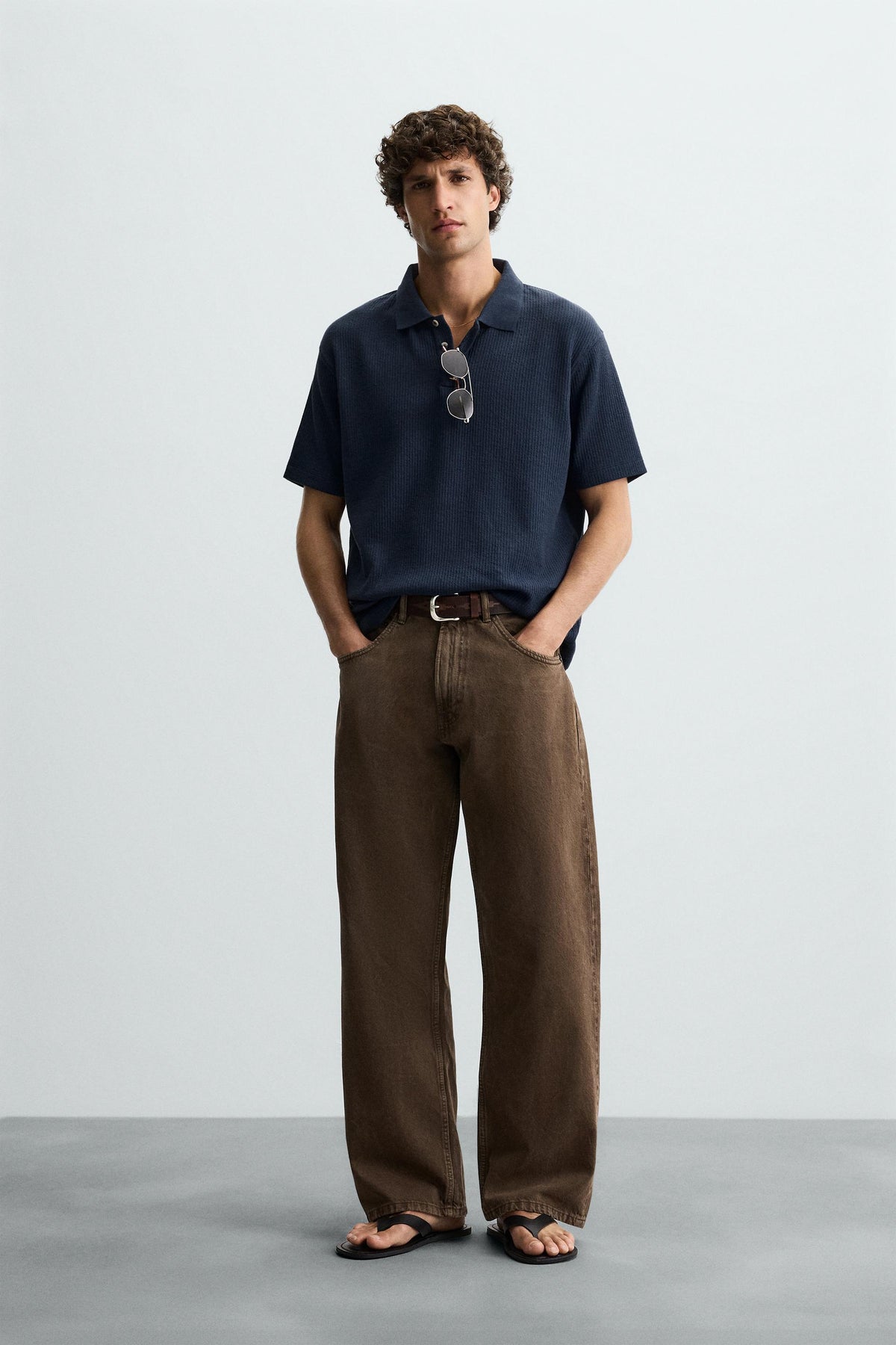 VERTICAL TEXTURE POLO SHIRT - Image 1