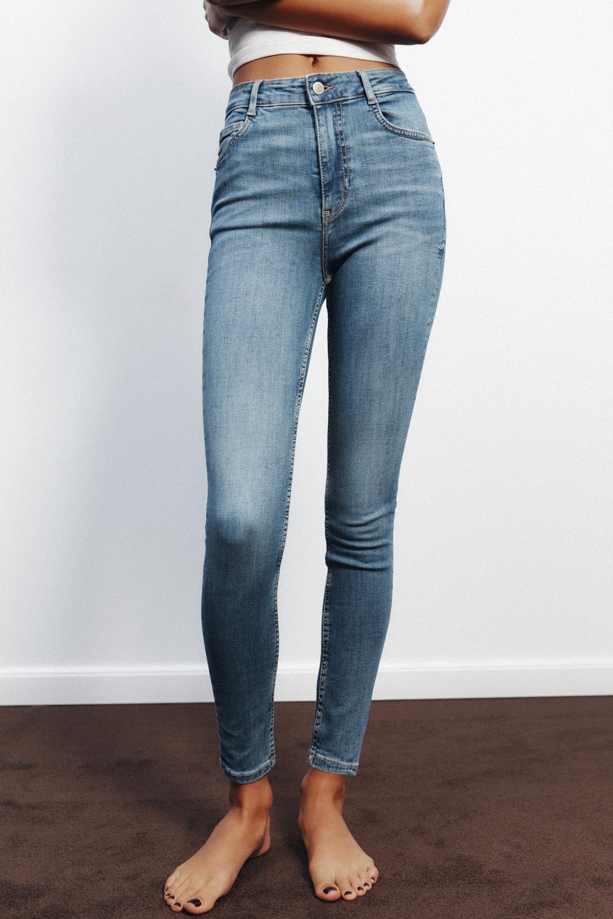 High-waist skinny jeans