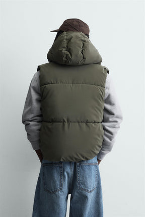 RUBBERISED PUFFER GILET - Image 3