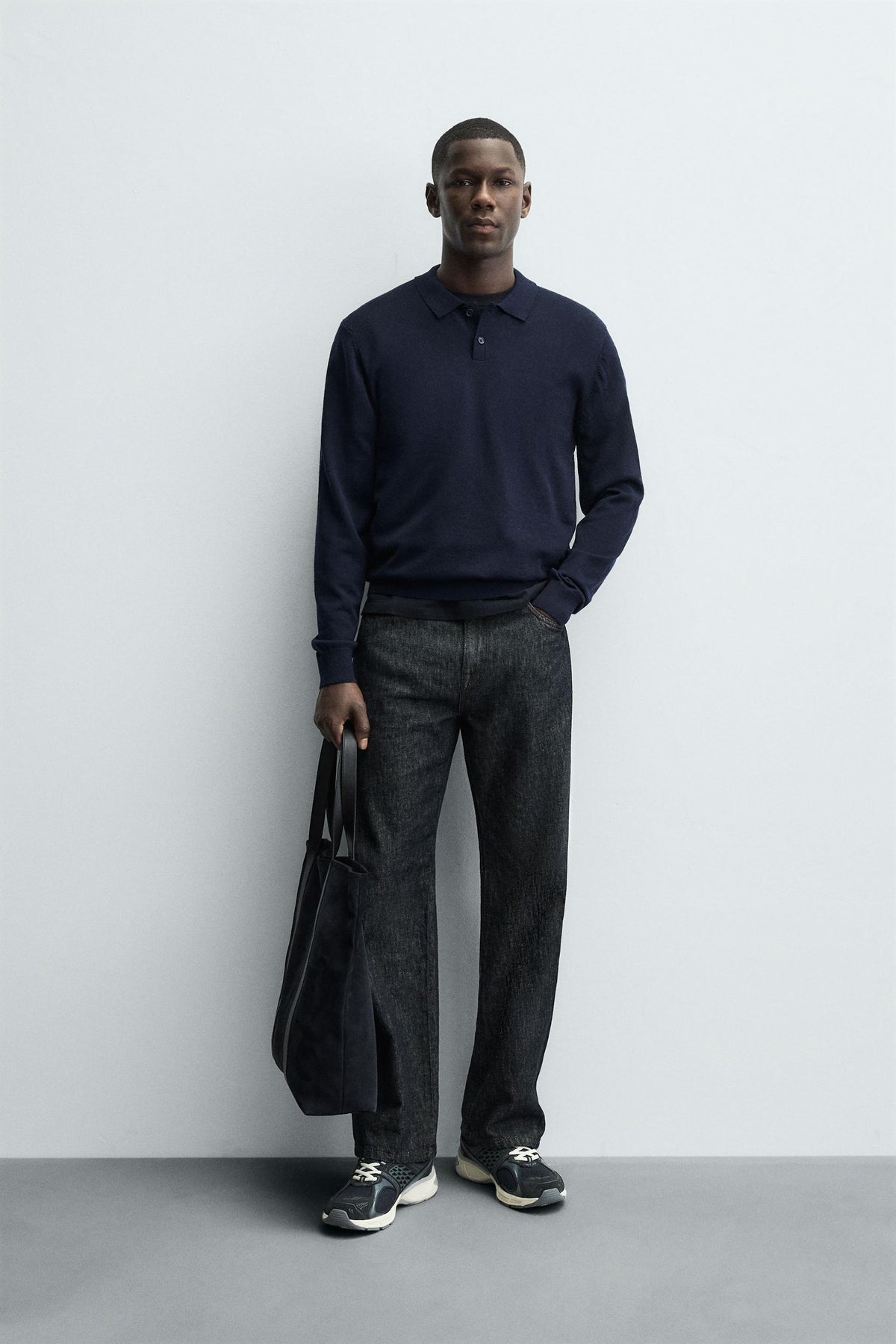 WOOL KNIT POLO SHIRT - Image 1