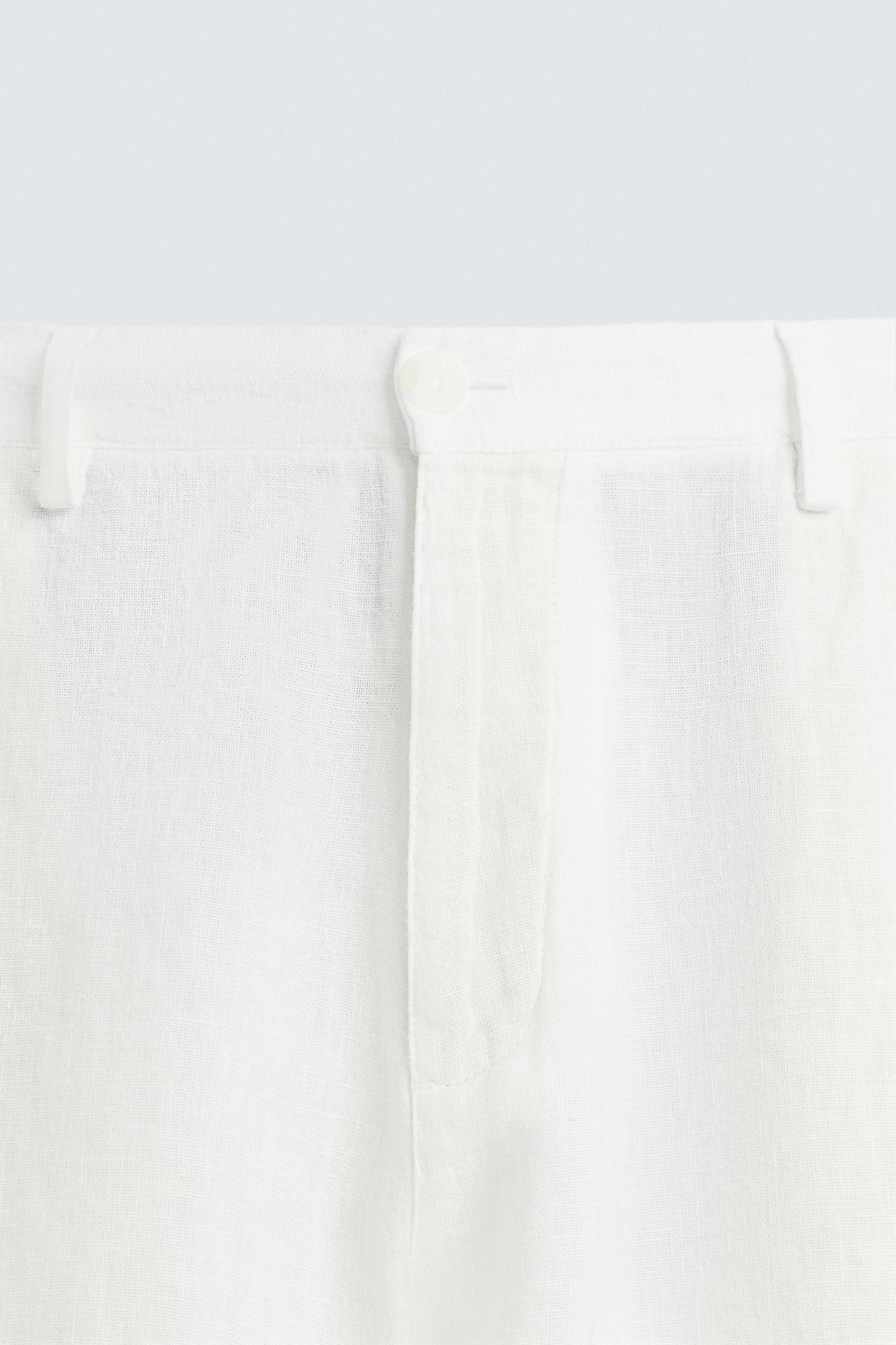 RELAXED FIT 100% LINEN TROUSERS - Image 8