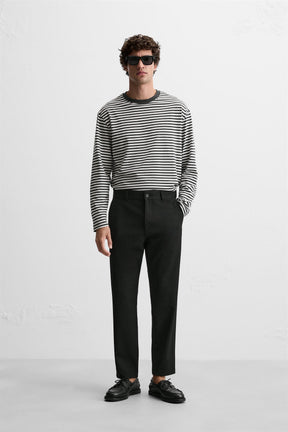 COMFORT TEXTURED CHINO TROUSERS - Image 1