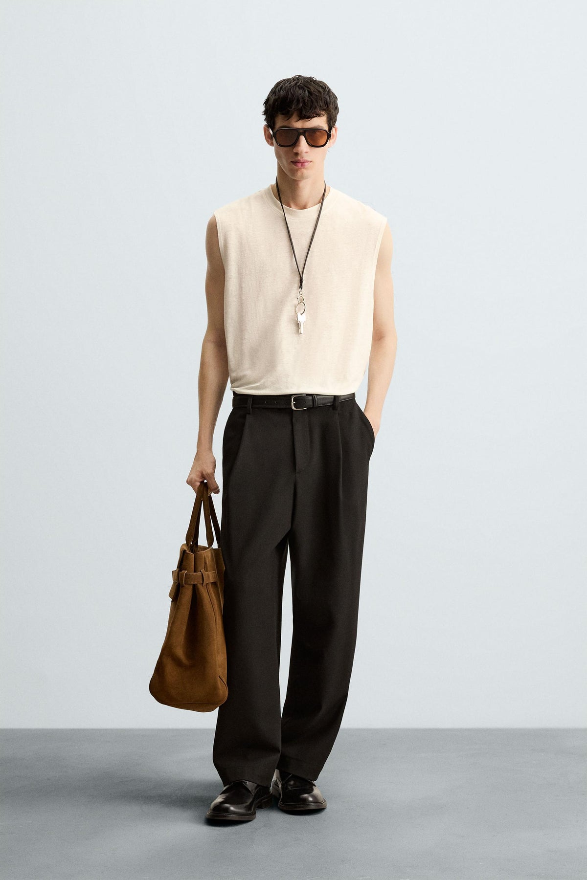 100% LINEN TANK T-SHIRT - Image 1