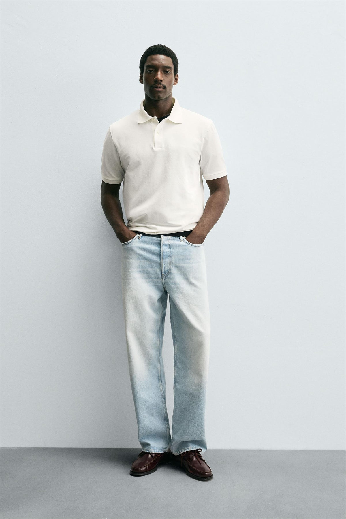 TEXTURED PIQUÉ POLO SHIRT - Image 1