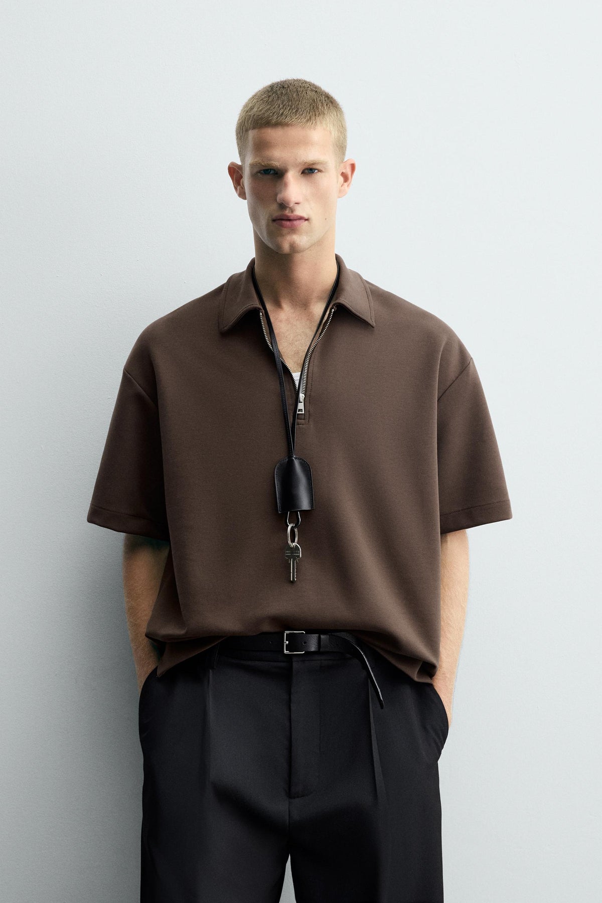 QUARTER ZIP POLO SHIRT - Image 2