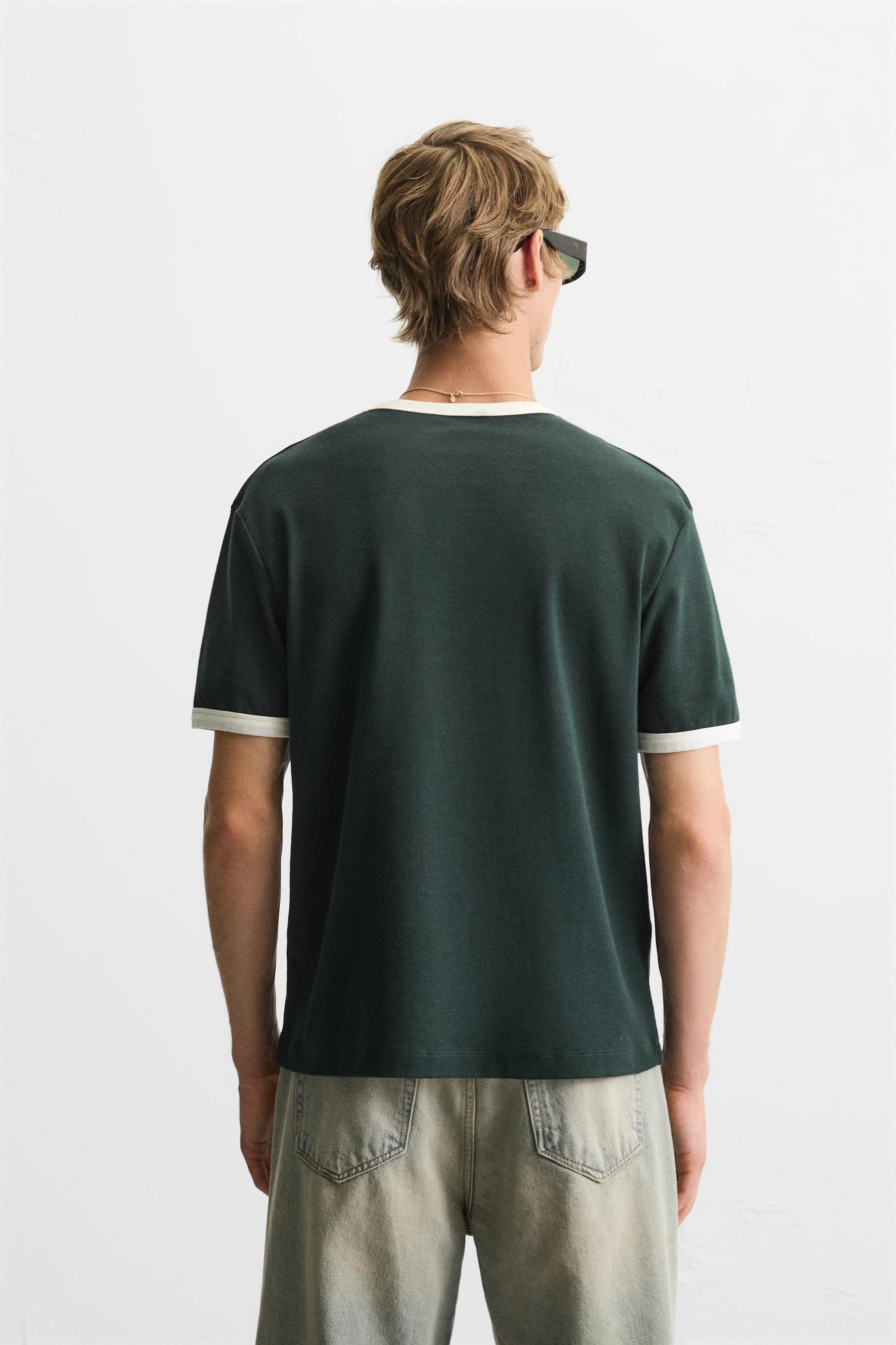 BASIC CONTRAST RIB T-SHIRT - Image 3