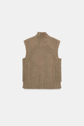 HIGH NECK WOOL BLEND VEST - Image 5