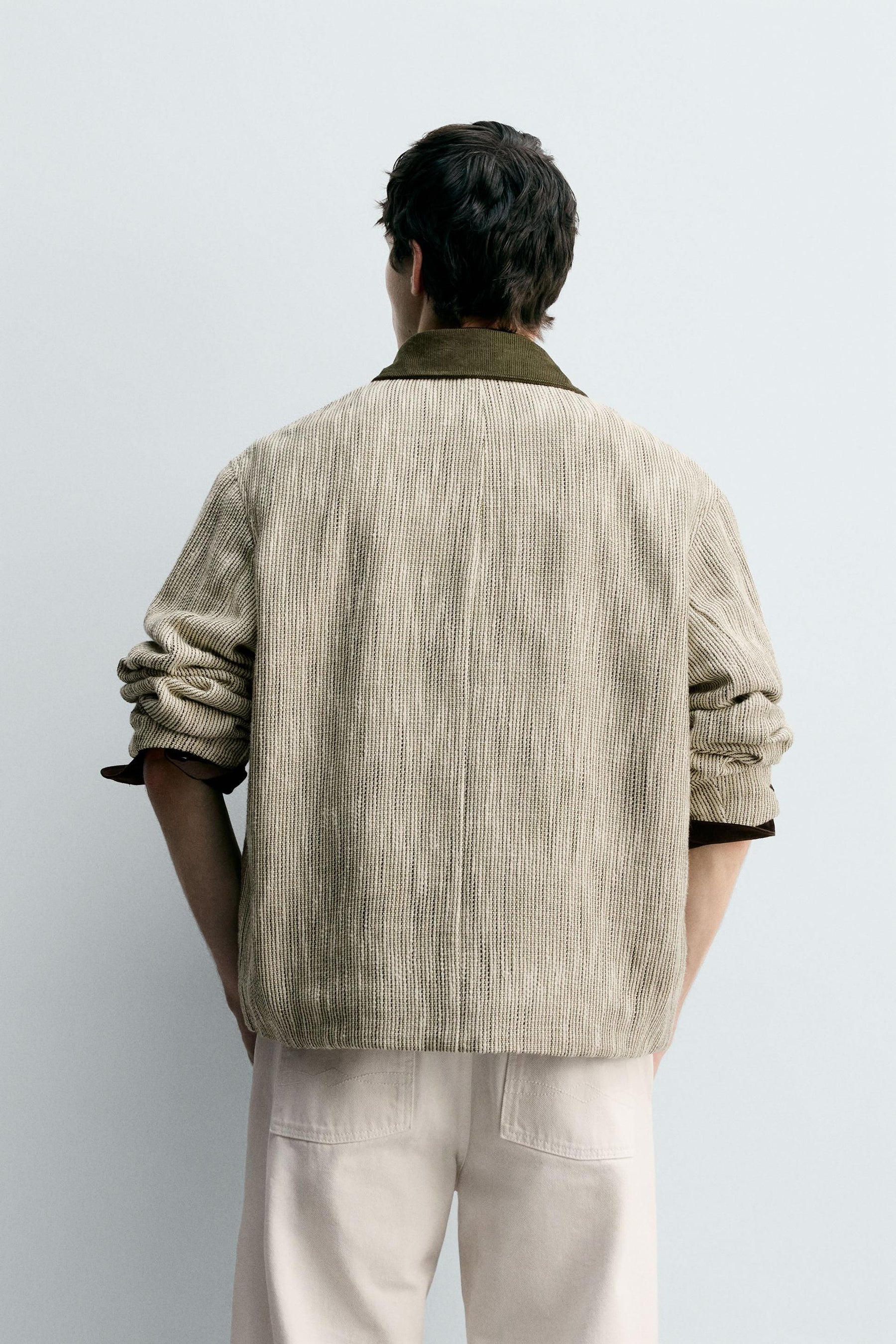CONTRAST TEXTURED OVERSHIRT - Image 3