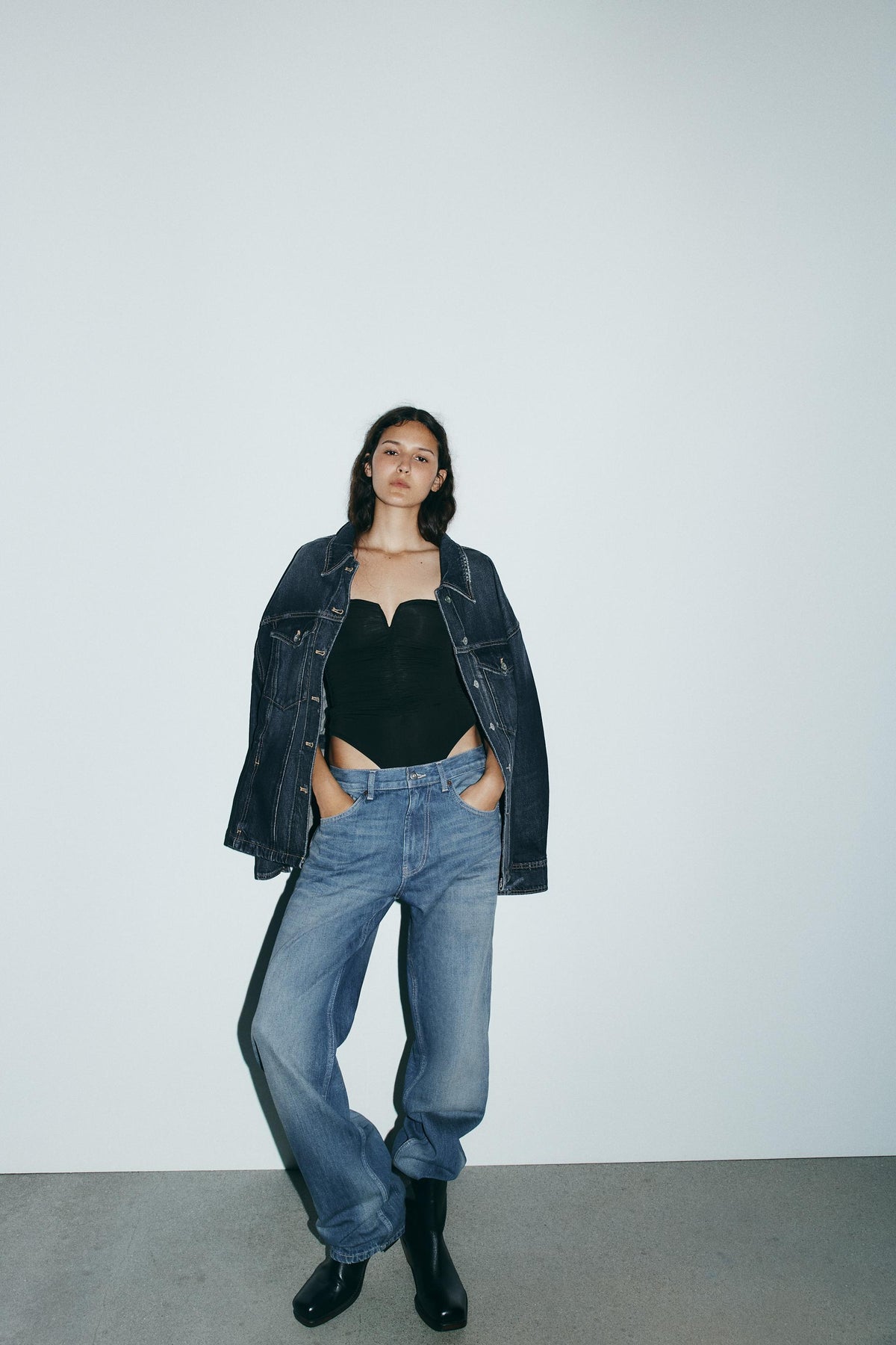 Ruffled Polyamide Bodysuit