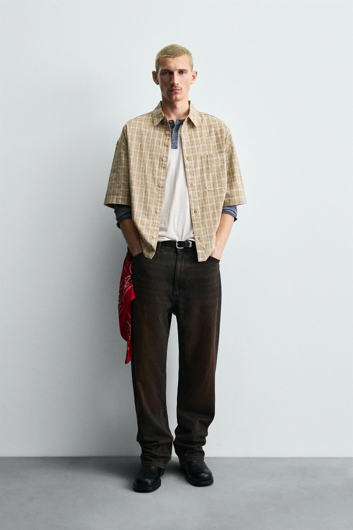 BOXY FIT CHECK SHIRT - Image 1