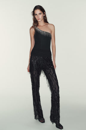 Fringed Shimmer Bodysuit