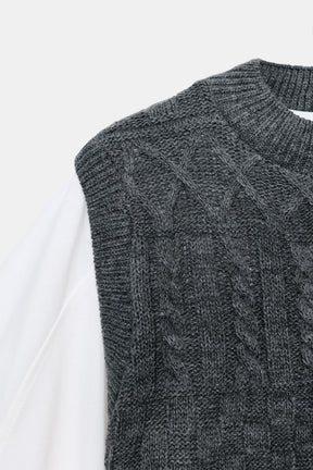 CONTRAST WAISTCOAT SHIRT