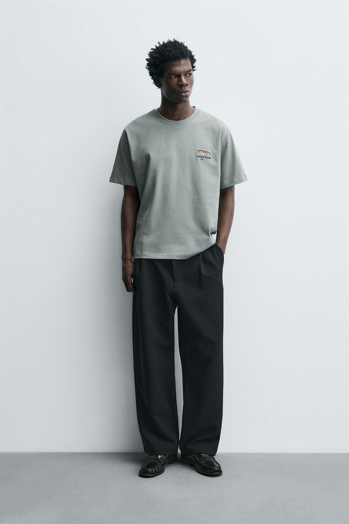 EMBROIDERED FISH T-SHIRT - Image 1