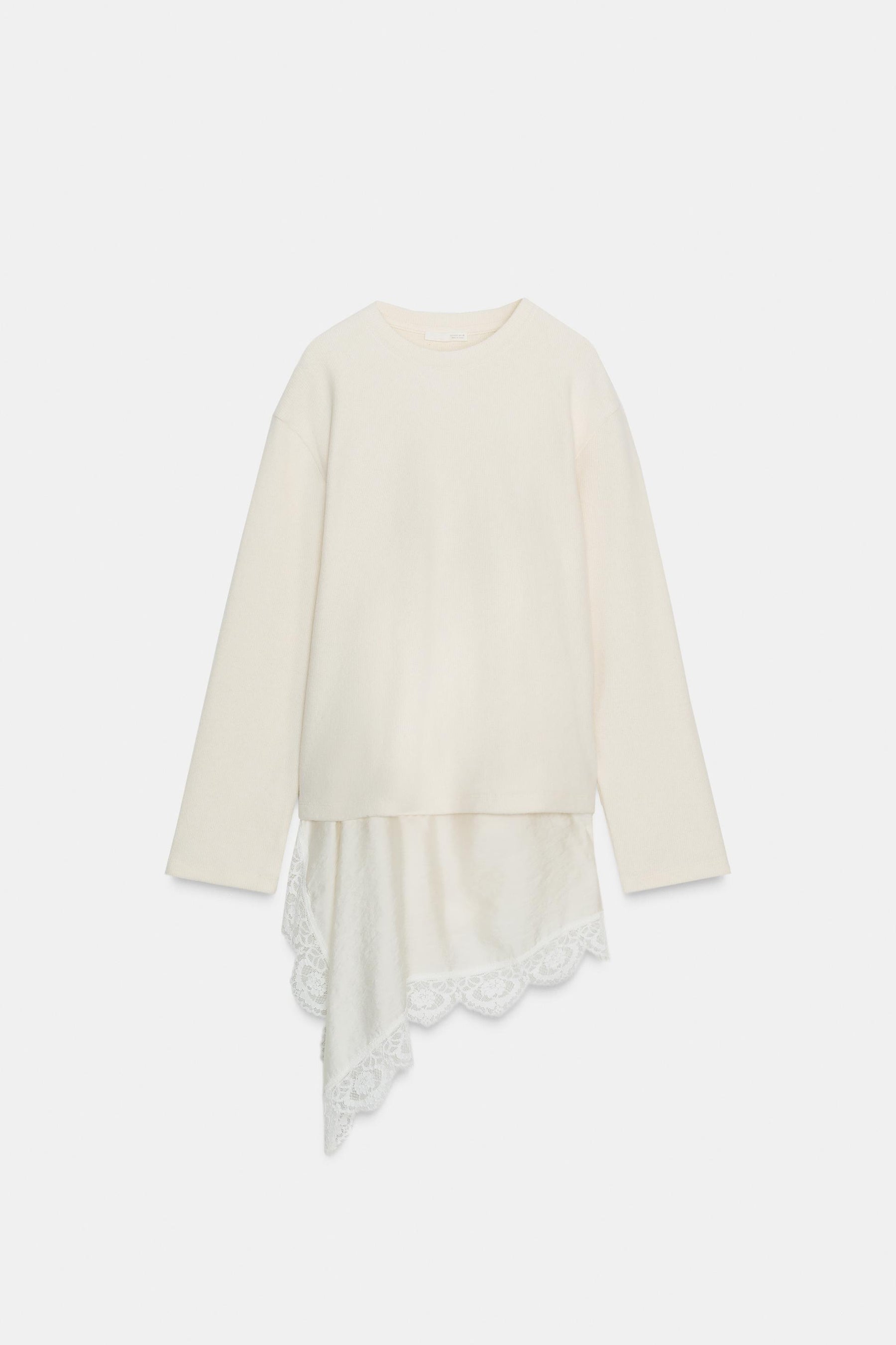 Asymmetric Lace Detail T-Shirt