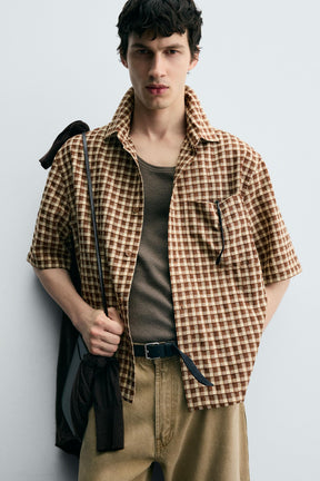 TEXTURED CHECK SHIRT - Image 7