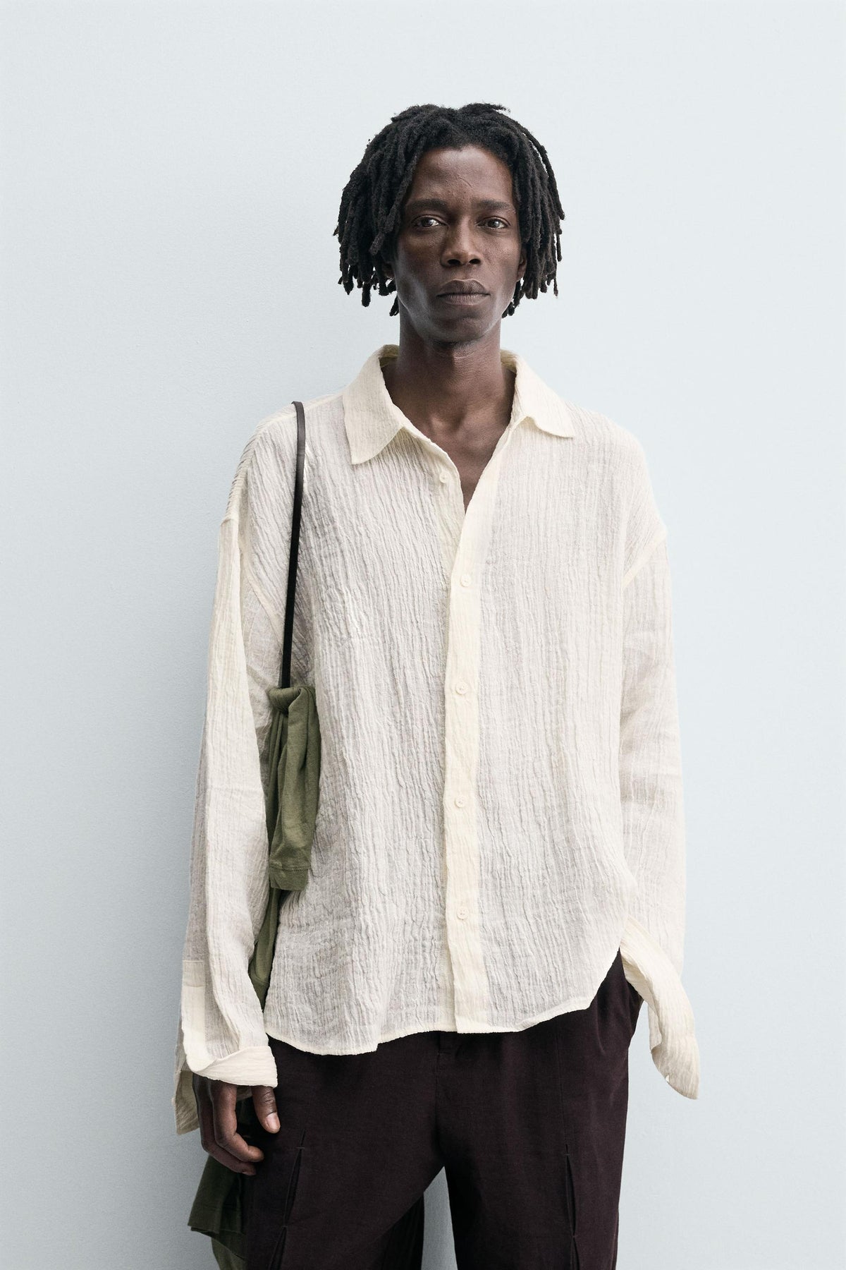 100% CRINKLED LINEN SHIRT - Image 2