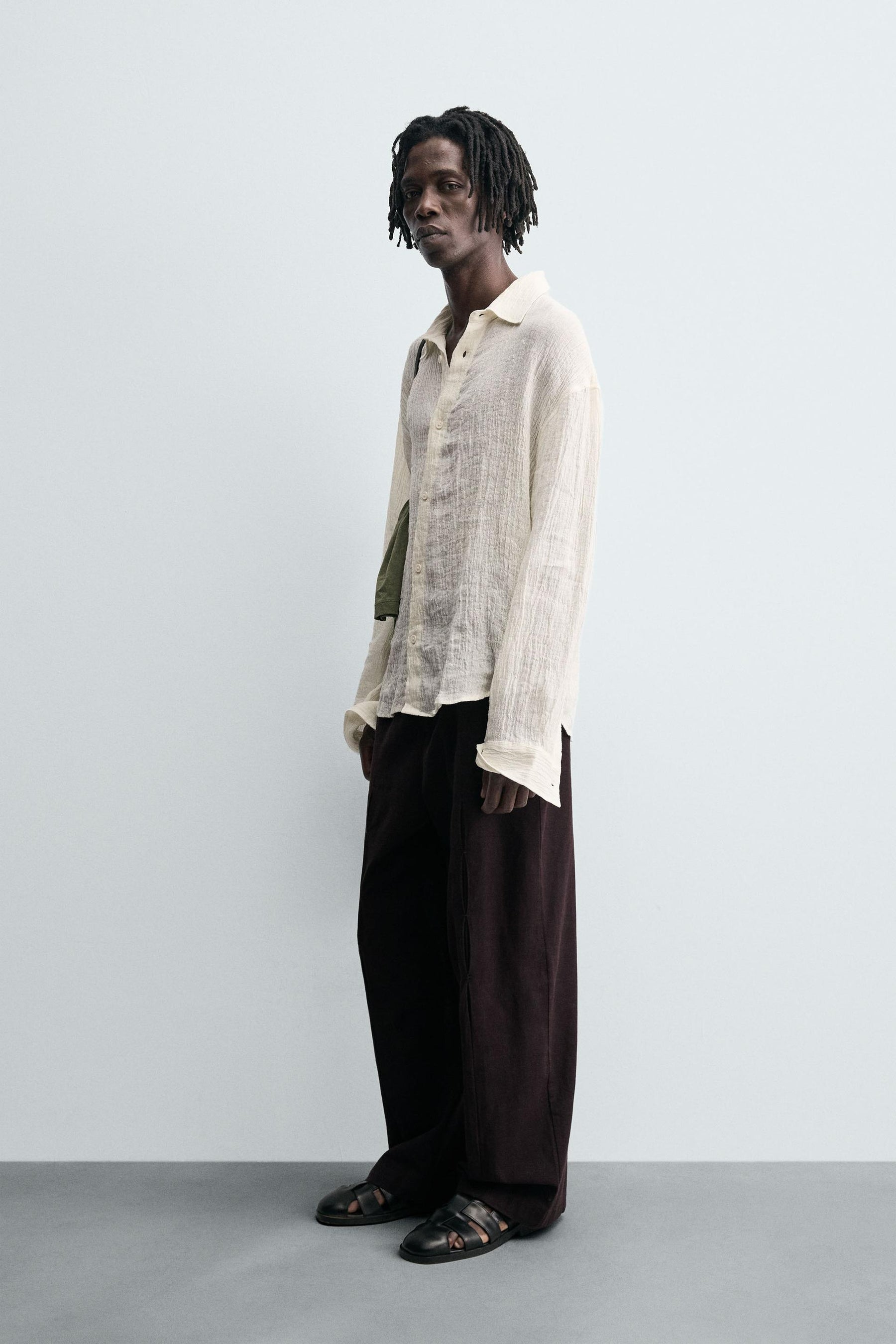 100% CRINKLED LINEN SHIRT - Image 4