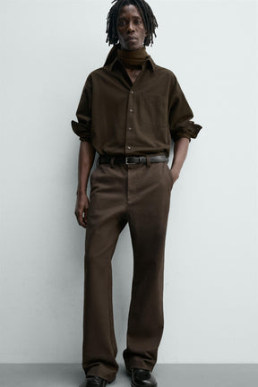 FLARE FIT TWILL TROUSERS - Image 6