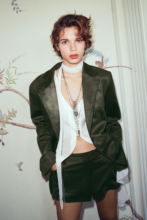 SUEDE EFFECT MINI SHORTS