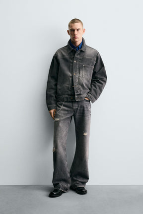 WASHED-EFFECT DENIM JACKET - Image 1