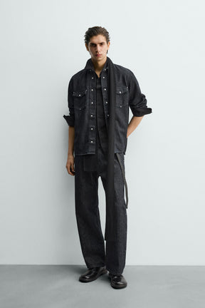 STUDDED STRAIGHT-LEG JEANS - Image 1