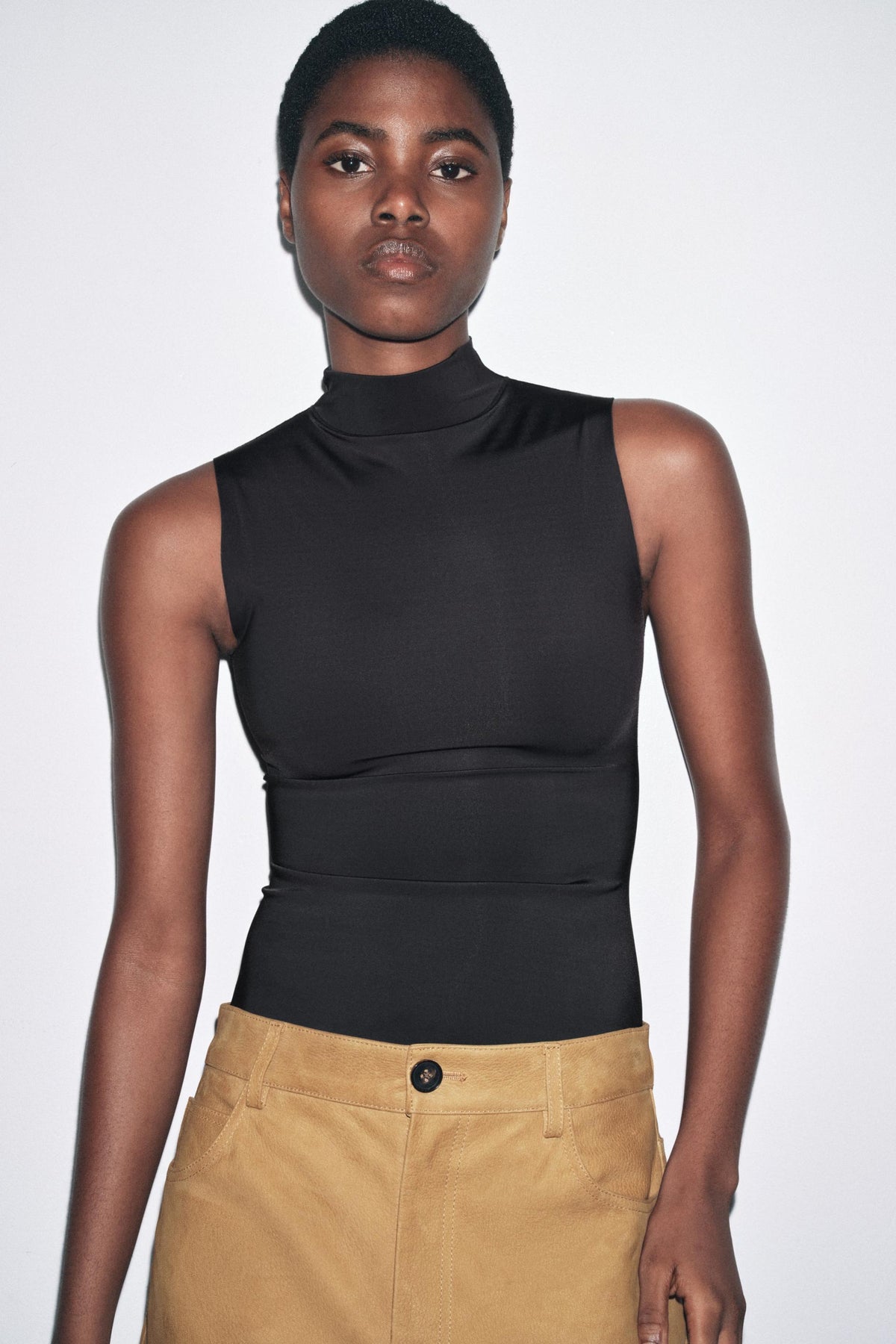Polyamide High Neck Top