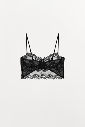EMBROIDERED LACE UNDERWIRED BRALETTE
