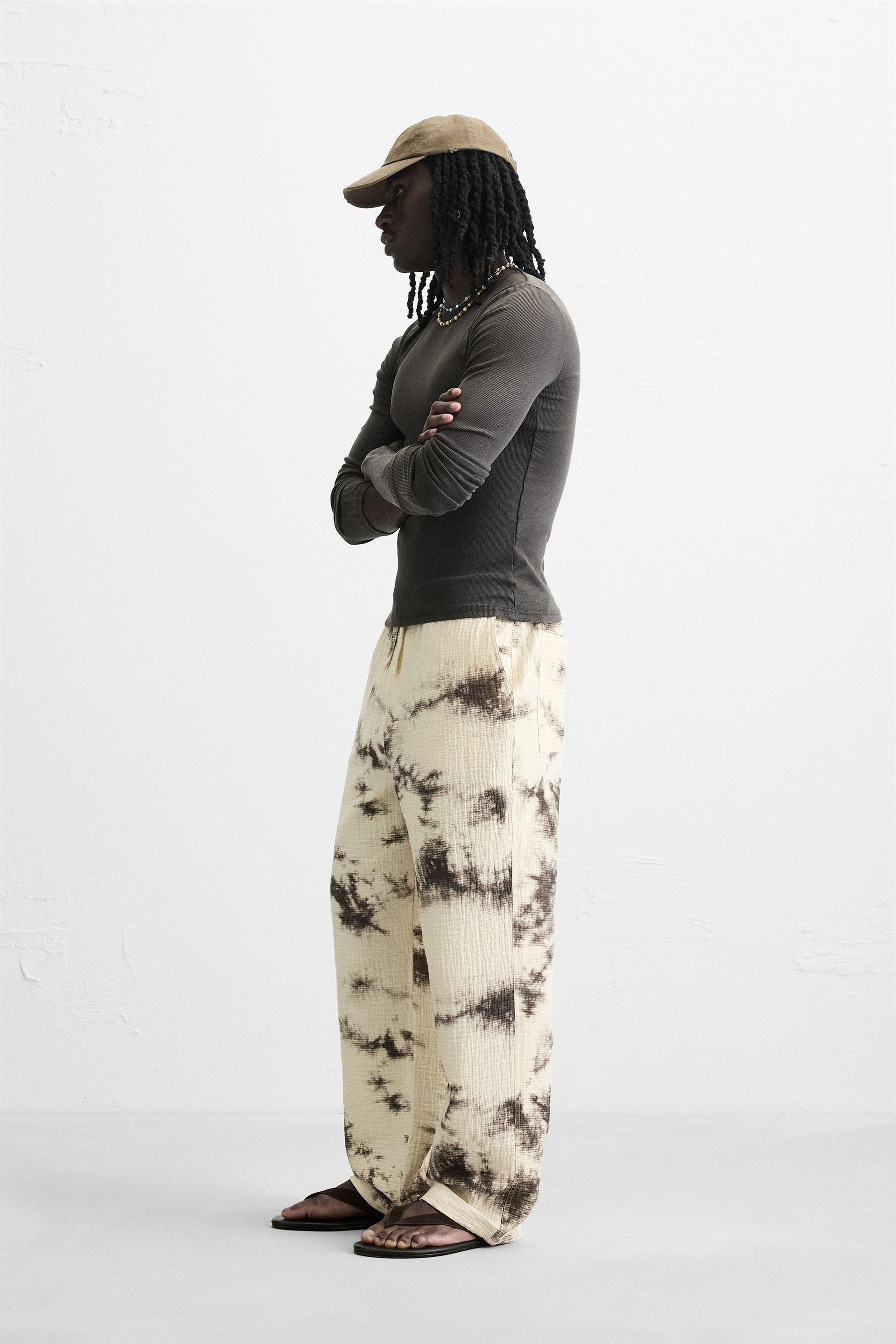 TIE DYE PRINTED TEXTURED TROUSERS - Image 4