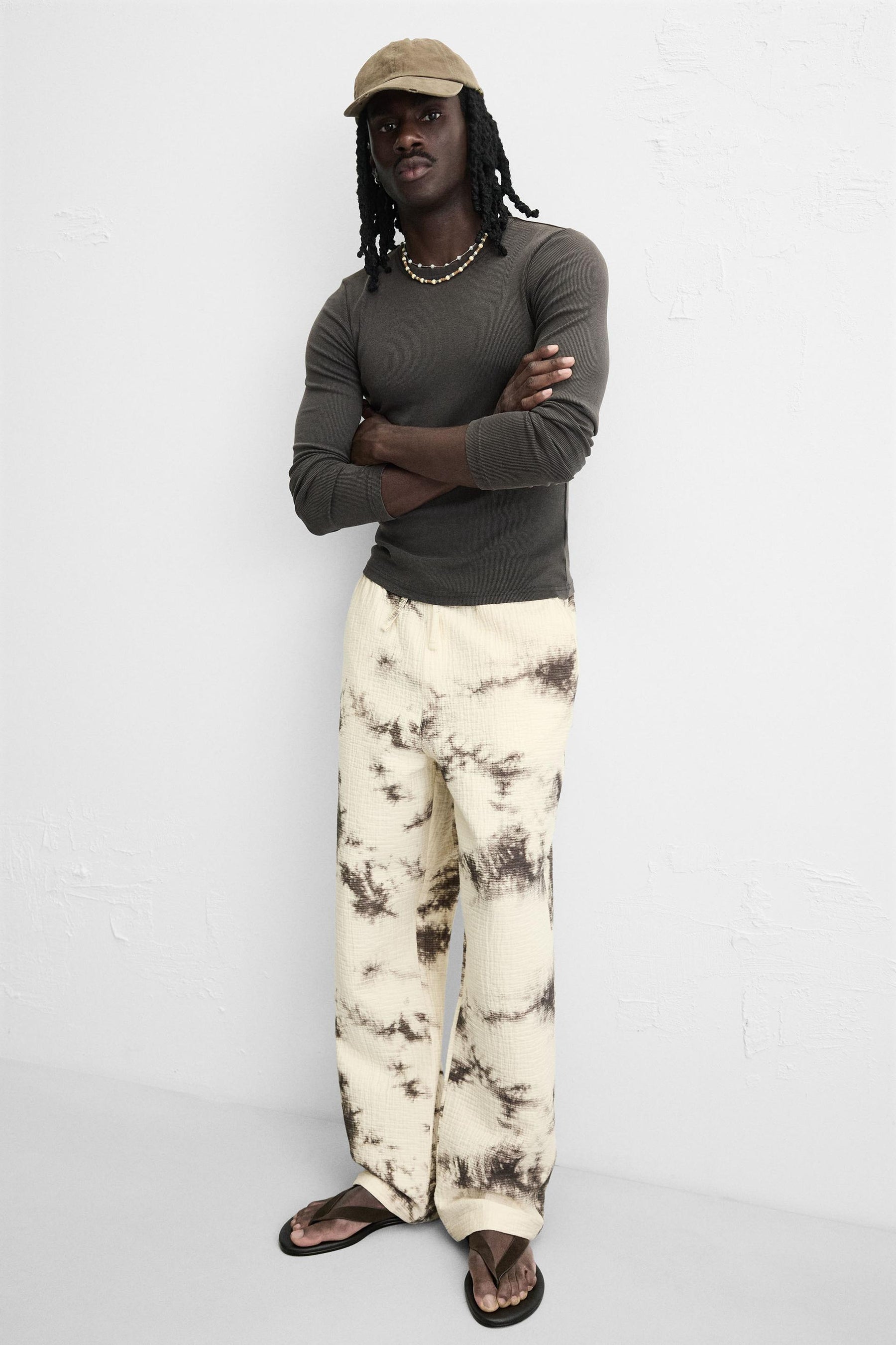 TIE DYE PRINTED TEXTURED TROUSERS - Image 5