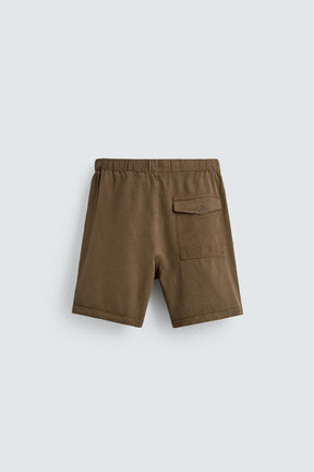 LYOCELL-COTTON RELAXED FIT BERMUDA SHORTS - Image 8