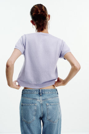 CARDIGAN WITH FAUX PEARL TIES - Image 5