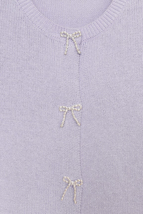 CARDIGAN WITH FAUX PEARL TIES - Image 7