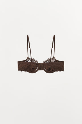 SATIN EMBROIDERED LACE BRA