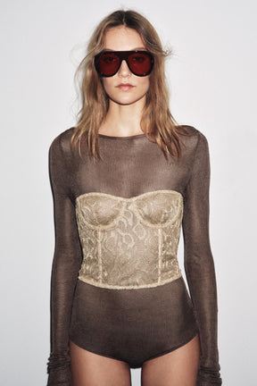 Metallic Lace Underwired Corset