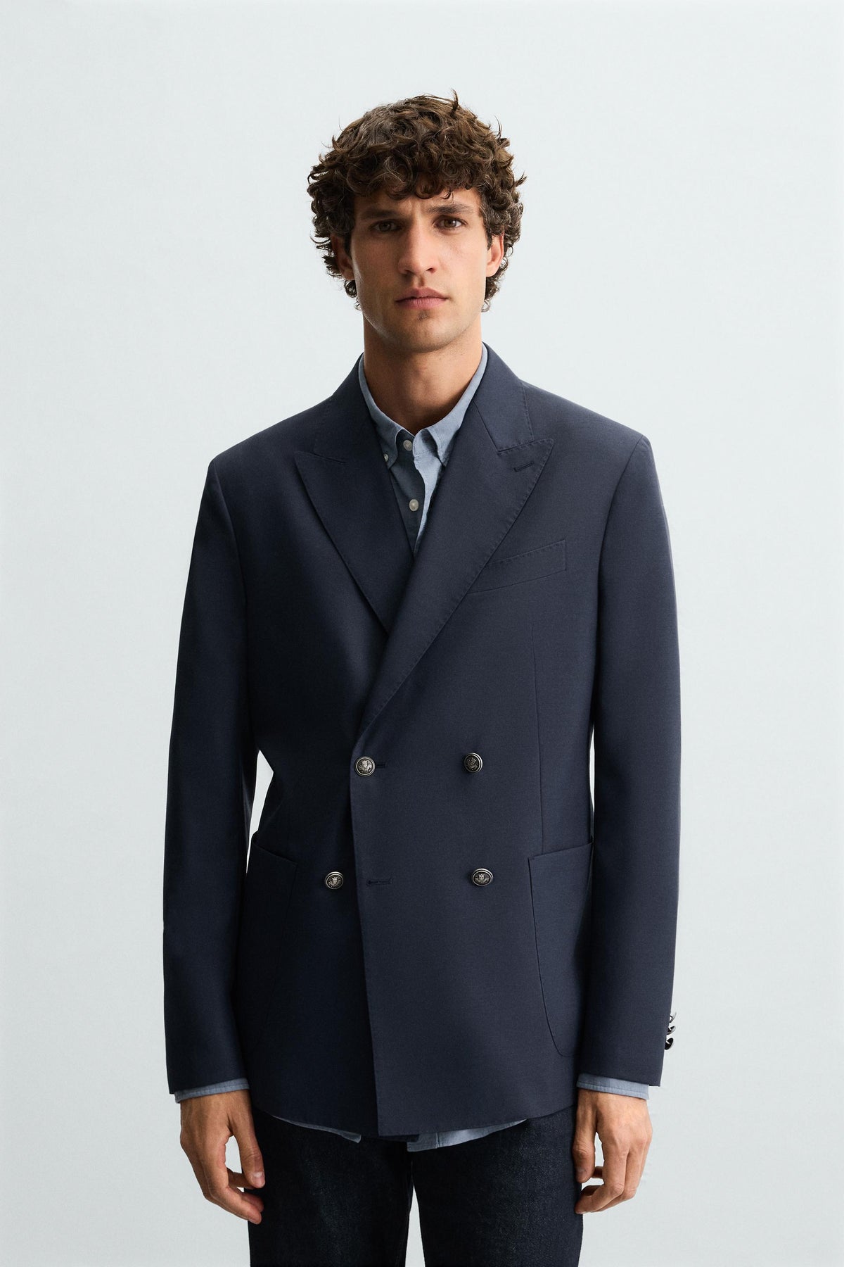 DOUBLE-BREASTED WOOL BLEND BLAZER - Image 2