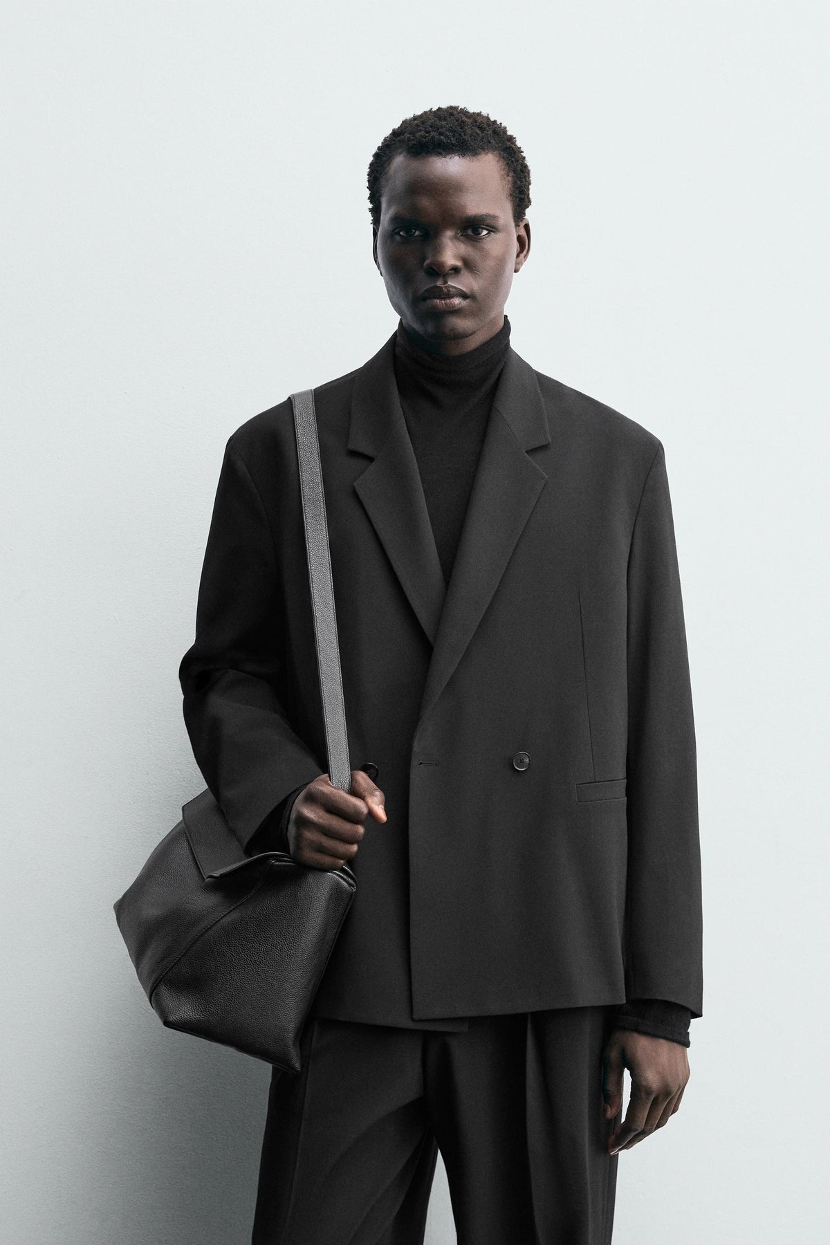 DOUBLE-BREASTED WOOL BLEND SUIT BLAZER - Image 2