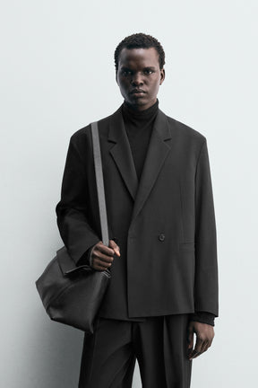 DOUBLE-BREASTED WOOL BLEND SUIT BLAZER - Image 2