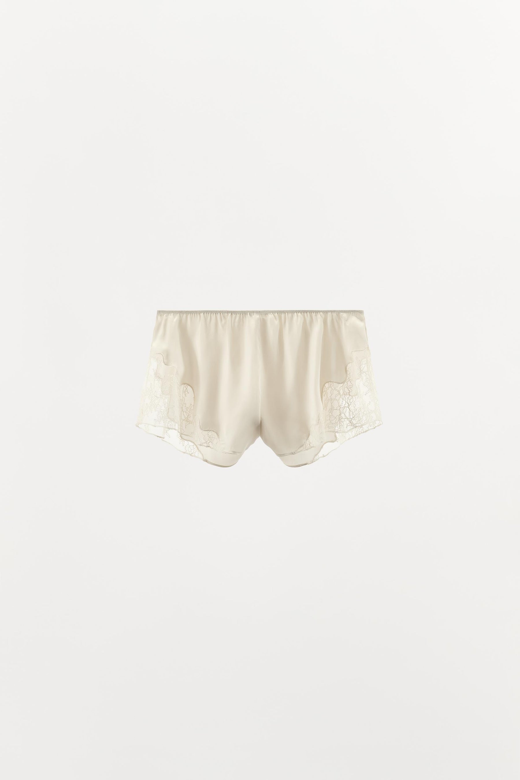 SATIN LACE TRIM SHORTS